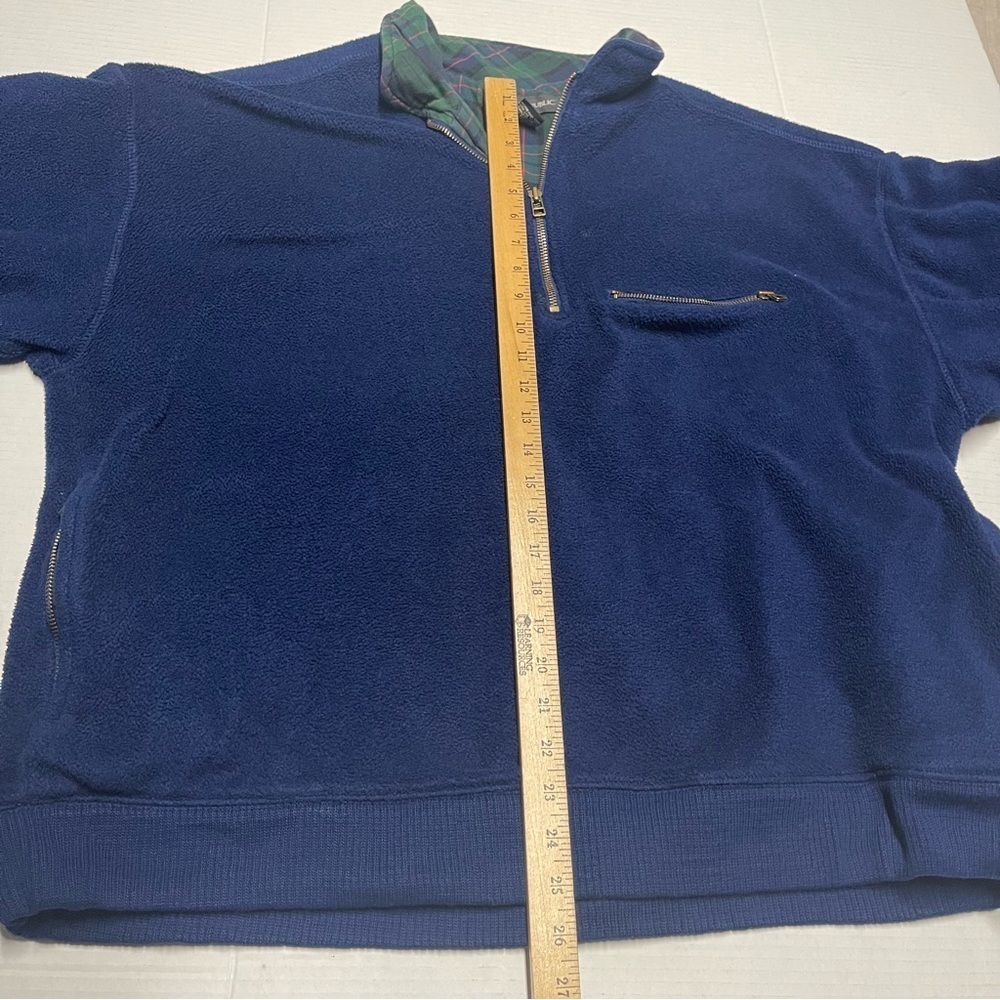 Vintage Banana Republic Quarter Zip Fleece Size XL Flannel Lined Sweater Blue - Picture 8 of 9